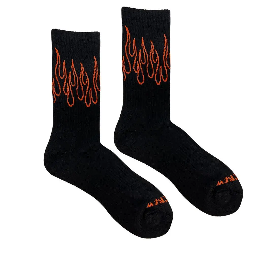 Kill Crew Flame Crew Cotton Blend Socks for Men & Women, Comfortable Fit for Gym & Long Training Sports, 1 Size, Long Training Sports Socks