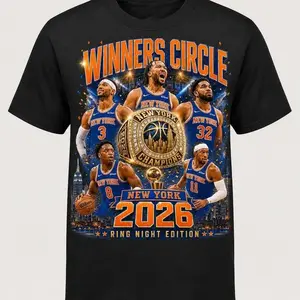 New York 2026 T-Shirt Comfort Color, Winners Circle Basketball Tee, Ring Night Vintage T-Shirt, NY Sports Fan Gift
