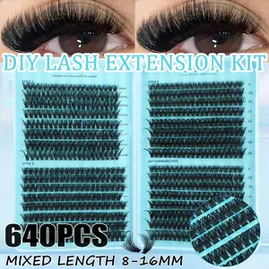 D Curl Mixed False Eyelashes 8-16mm, Large Capacity, Lightweight, Home DIY, Beginner Friendly, Non-Toxic, D Curl Style, 0.07mm Thickness