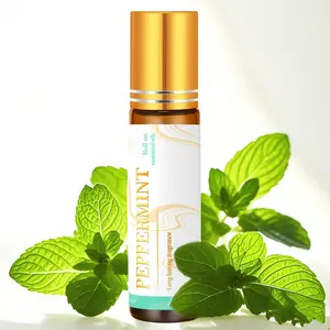 10ML Peppermint Essential Oil Roll-On, Refreshing Summer Scent, Portable Massage Oil, Long-Lasting Aroma, Multi-Purpose Use
