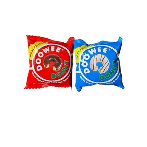 Doowee Donut Bundle of 2 Chocolate and White Chocolate Cream Filled Donuts From Vietnam