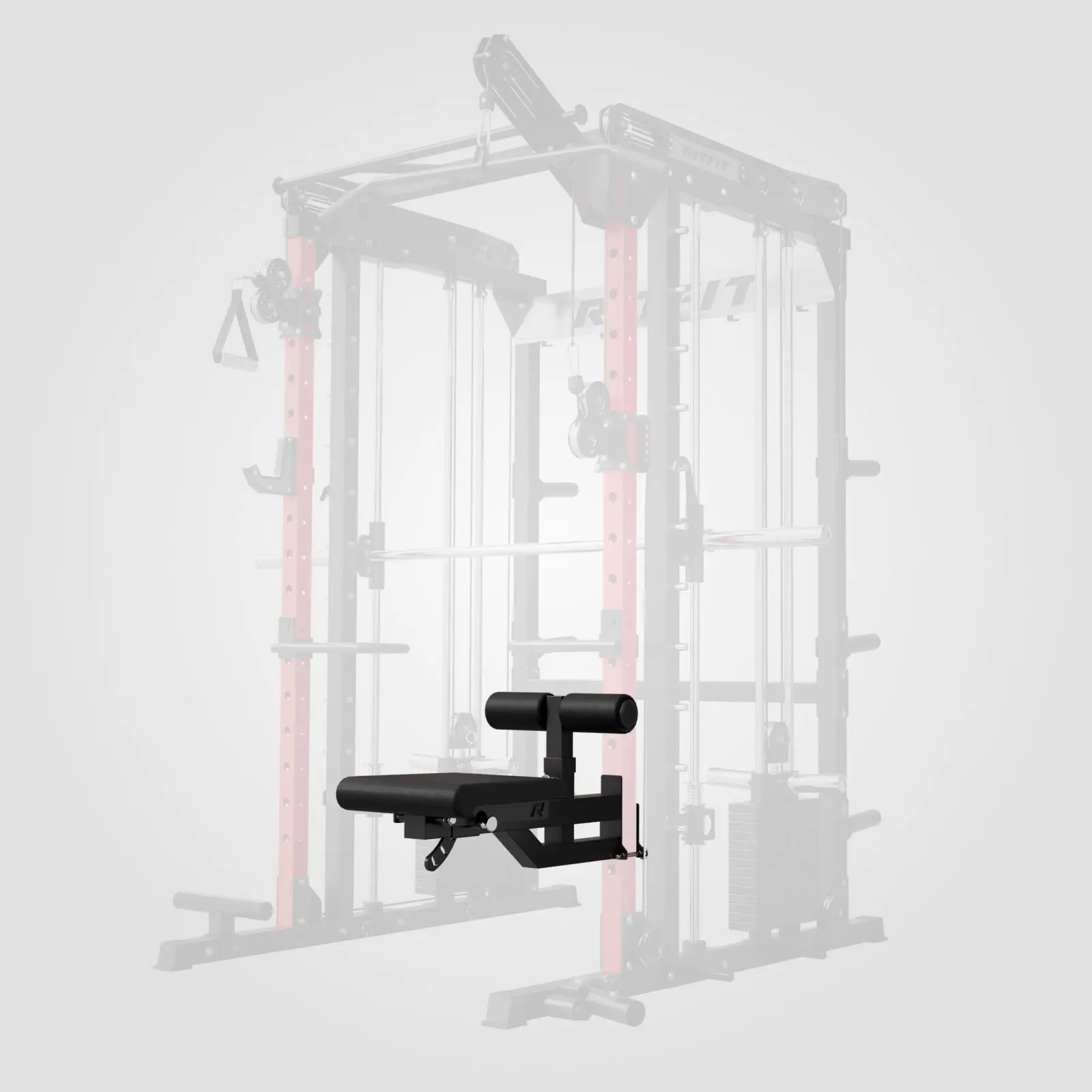RitFit ASM2 Adjustable Integrated Leg Hold-Down Attachment with Multi-Angle Seat (Q235 Steel, Exclusive for M2) - 350 lbs Load Capacity Heavy-Duty Upholstery, for Nordic Curls, Ab Workouts