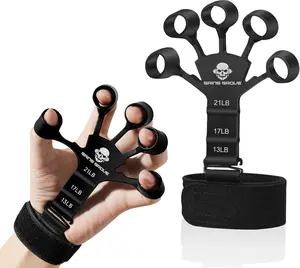 Grip Strength Trainer & Finger Strengthener Set - Adjustable Hand Exerciser for Therapy & Fitness - 6 Resistant Levels - Relieve Pain & Arthritis