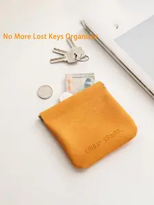 Purse Chaos Fixer Pouch Mini Auto Closure Snappy Pouch For Keys/Changes/Coins/Lipstick/Cards Bag essentials in Marshmallow Colors Cosmetic Accessories Organizer Makeup Pouch Waterproof Pouch Glossy Pack