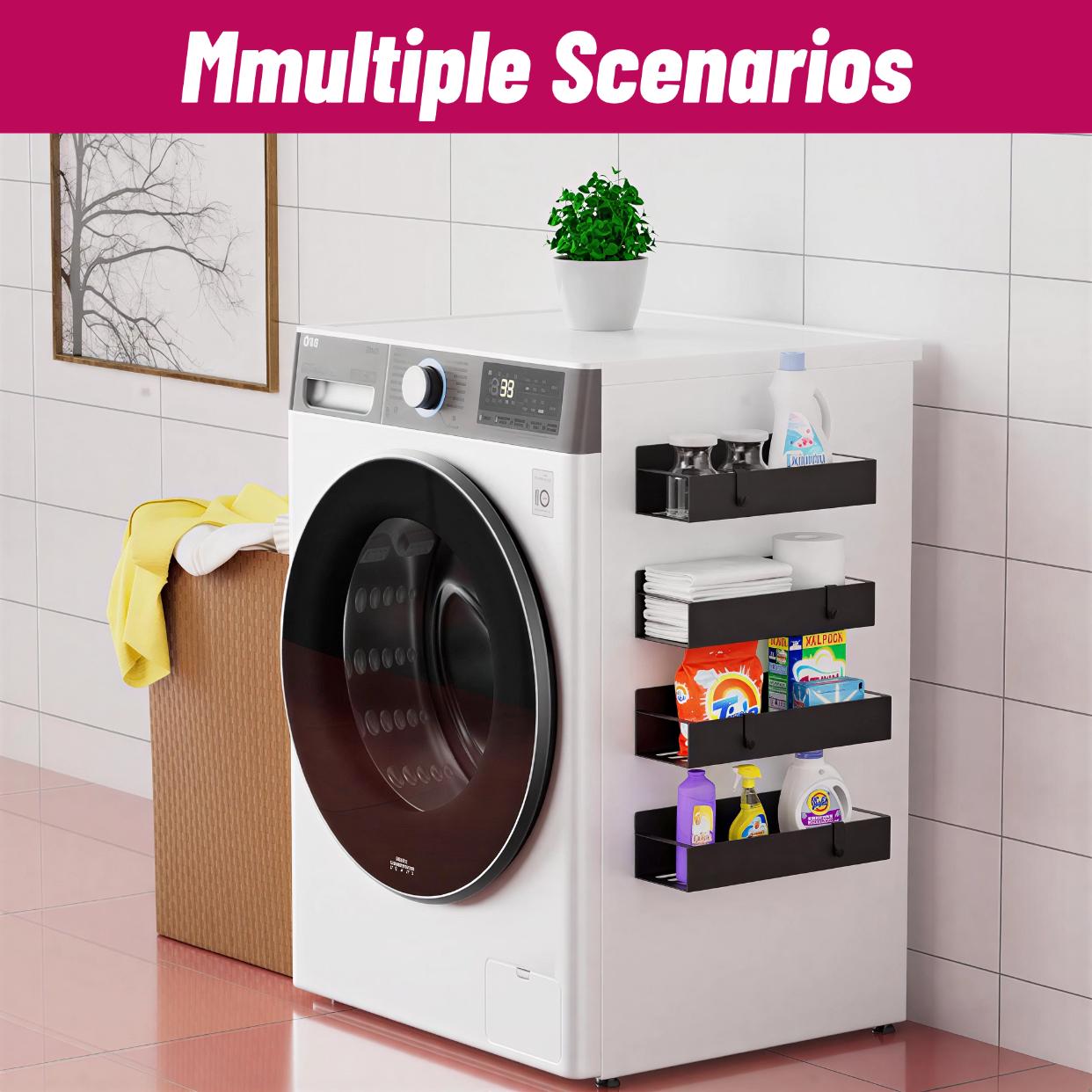 Magnetic Spice Rack for Refrigerator, Magnetic Spice Storage Rack Organizer for Fridge,Magnetic Shelf with Paper Towel Holder, Moveable Kitchen Refrigerator Seasoning Storage Rack Fridge Magnet Organizer, Kitchen Gadgets for Refrigerator, Microwave