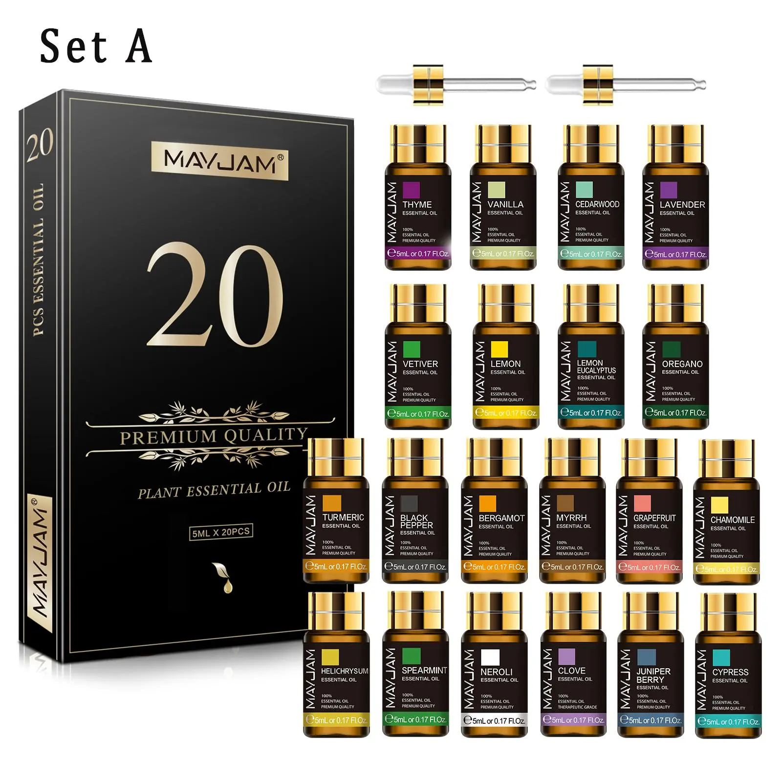 Natural Plant Extract Massage Oil Set, Body Oil Blend, Plant Based Oils 20/40pcs/set Glass Bottle Essential Oil, Aroma Spa Massage Oil, Suitable for Everyday Use