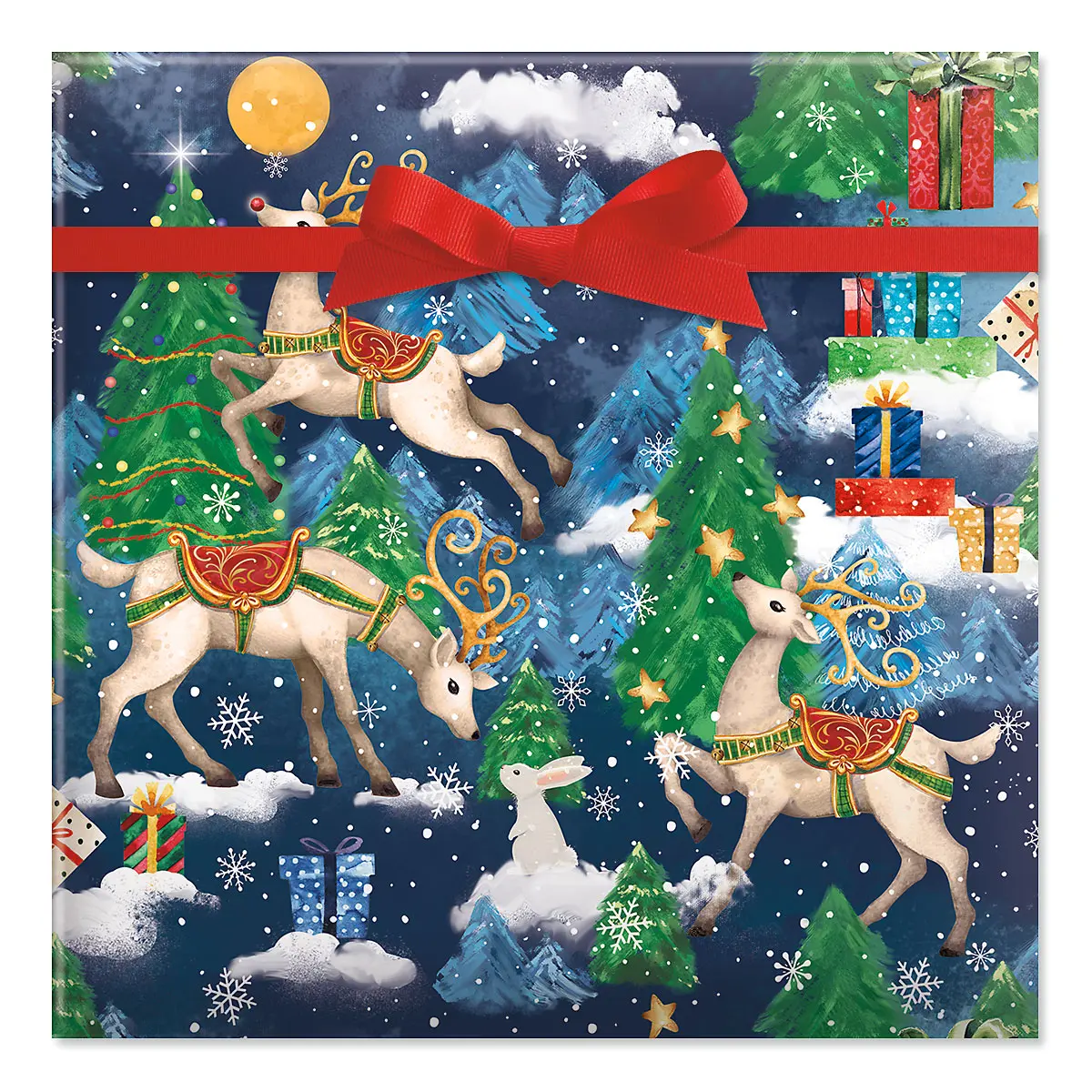 Current Christmas Wrapping Paper Rolls, Reindeer Fantasy Premium Holiday Gift Wrap, Jumbo 23-Inch x 32-Foot Roll, 61 Square Feet Total