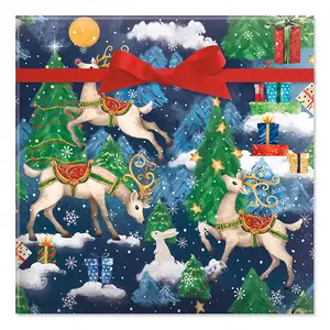Current Christmas Wrapping Paper Rolls, Reindeer Fantasy Premium Holiday Gift Wrap, Jumbo 23-Inch x 32-Foot Roll, 61 Square Feet Total