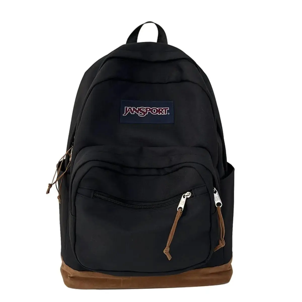 JanSport Retro Black College Backpack with Built-in 15-inch Laptop Sleeve, Suede Reinforced Bottom, Padded Ergonomic Straps, Classic Daily Travel Rucksack