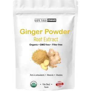 Organic Ginger Root Extract Powder, Ginger Supplement, Herbal Supplement, Great for Baking, Cooking & Tea, 453g (1 lbs)