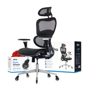 Oline ErgoPro Ergonomic Office Chair, Rolling Desk 4D Adjustable Armrest, 3D Lumbar Support, Blade Wheels, Mesh Computer Gaming Executive Swivel Chair