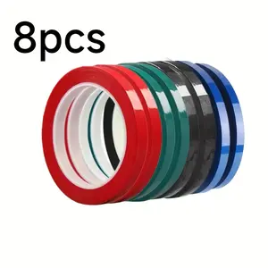 8pcs Whiteboard Tape, Assorted Colors, Thin Tape For Dry Erase Board, Whiteboard Accessories, Dry Erase Board Accessories, Chart Tape, Graphic Tape, Grid Tape, White Board Tape Line.