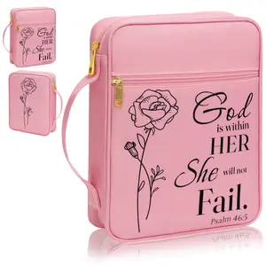 Bible Cover for Women, Bible Holder, Bible Cover Carrier Carrying Organizer Bag, Zipper and Pockets for Standard Size Bible, Gift for Women boy