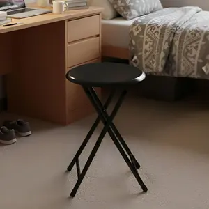 Folding Bar Stool with Padded Cushion, Lightweight & Compact, 225lb Capacity, Indoor Portable Seating for Apartments, Dorms & Small Spaces