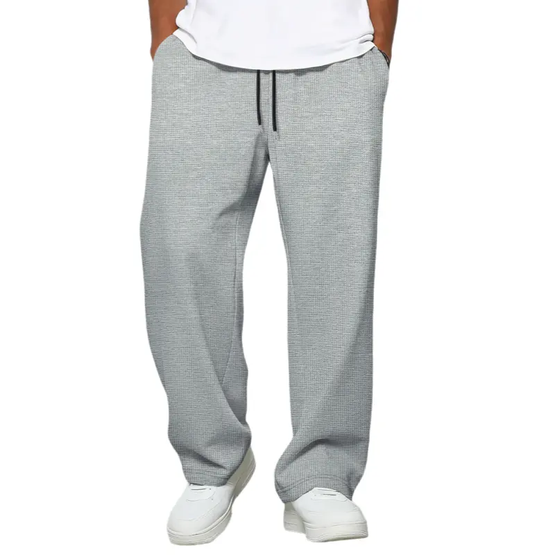 Men's Elastic Waist Drawstring Sweatpants Straight Leg Full Length Trousers Side Pockets Daily Casual Bottoms Classic Street Style Jogging Pants Suitable For Walking Fitness Weekend Hangout Simple Versatile Everyday Long Pants # SummerWins