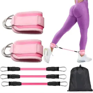 Ankle Resistance Bands with Sleeves, 1 Set for Leg Training, Ideal for Glute Strength Workout, Fitness Exercise Equipment