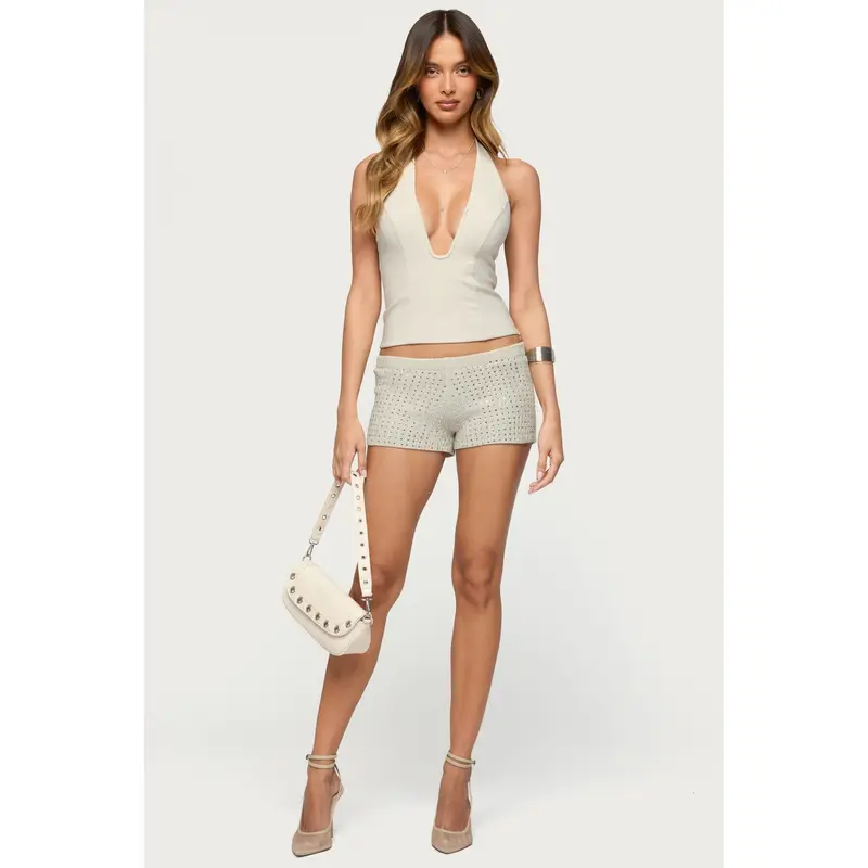 Mackenzie Rhinestone Knit Shorts