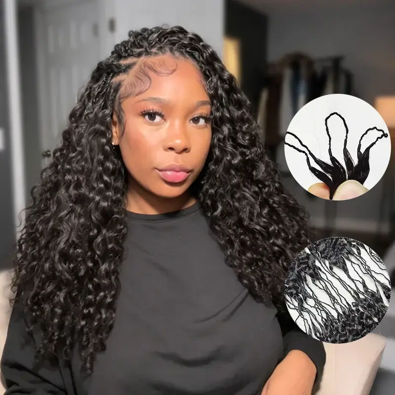 Hot Miracle Knots Hair Burmese Curly Feather Crochet Hair Kinky Curly Pre-Separated Invisible Crochet Hair Extensions For Black Women