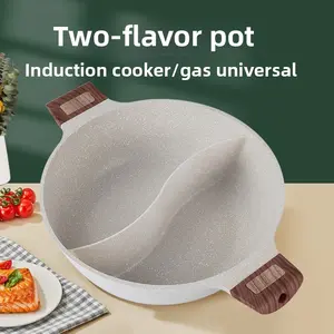 1pc piece of Double-flavor hot pot hot pot, special pot for household induction cooker, edging stove, string fragrant pot, commercial Maifanshi hot pot set