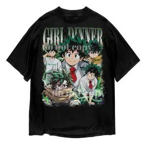 Izuku Midoriya Deku Girl Dinner Shirt, MHA My Hero Anime Manga Retro T-Shirt Sweatshirt Cotton Fan Gift Fabric Top