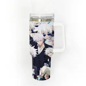 40oz Stainless Steel Tumbler, 1 Count Gojo Satoru Pattern Insulated Water Bottle, Stainless Steel Thermos, Stainless Steel Flask, Drinking Cup for Home Office School, Boyfriend Gift, Drinkware, Summer Cool Bottle