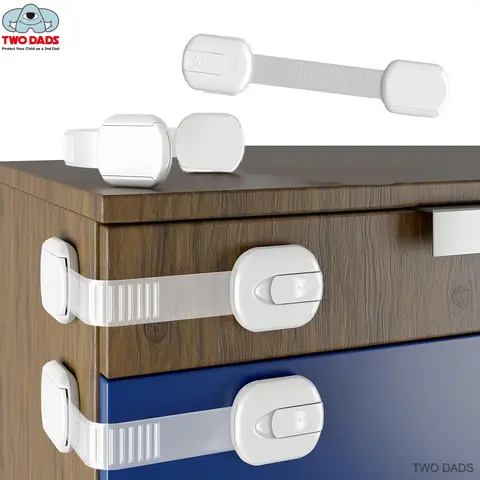 Child Safety Cabinet Locks for Toddlers, Easy Install Anti-Collision Door Latches, Durable & Secure, Perfect for Home Security, 5/6 Pack