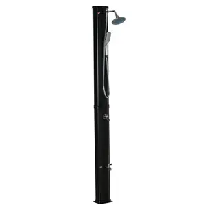 7' Outdoor Solar Heated Shower with 360 Rotating Rainfall & Handheld Shower Head, Foot Shower Faucet, Temperature and Pressure Adjustable, Holds 9.2 Gallons for Backyard Pool
