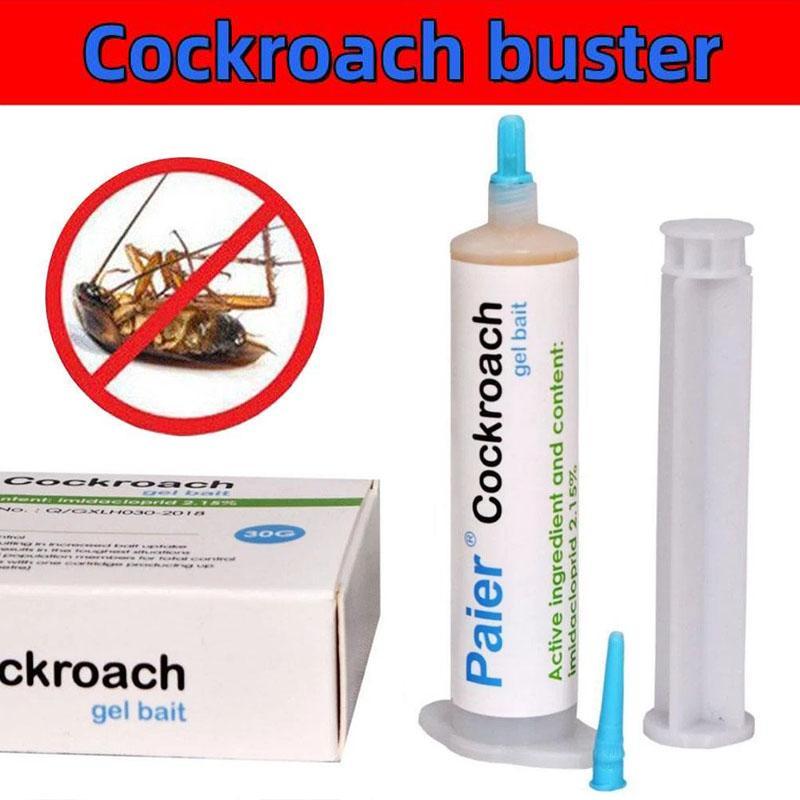 Paier Indoor Cockroach Killer 4-Pack 30g per Tube with 1 Dropper & 2 Nozzles for German Cockroach Control Indoor & Outdoor Use