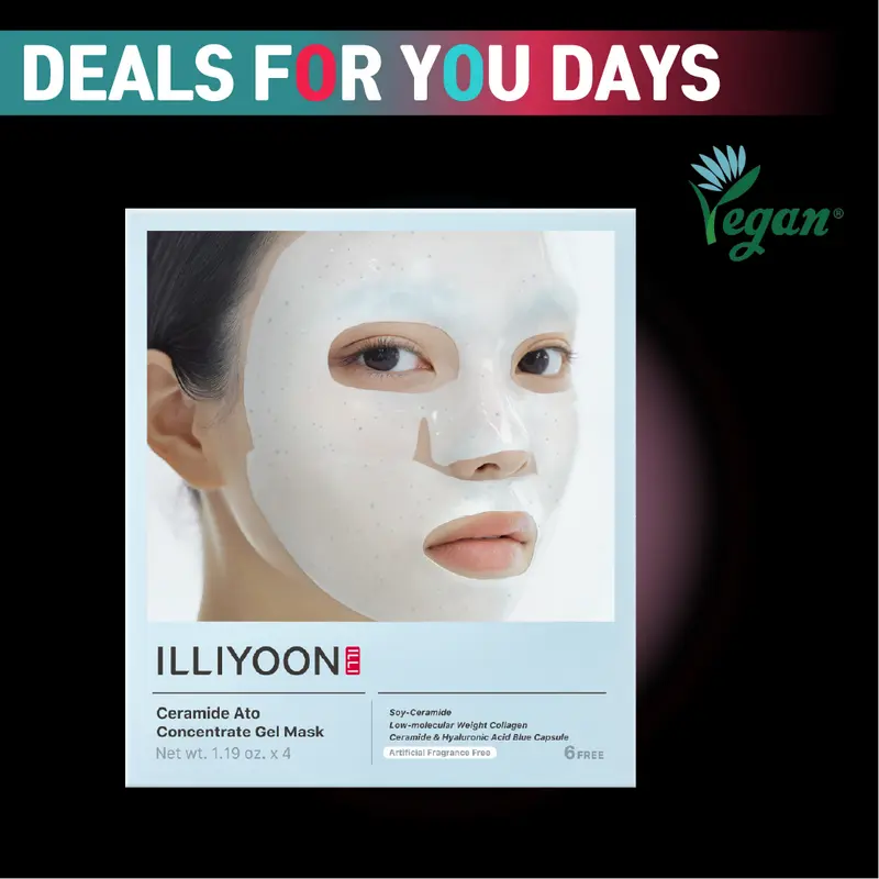 [ILLIYOON] Ceramide Ato Concentrate Gel Mask | Overnight Facial Mask for Glass Skin Glow, Collagen & Soy-Ceramide with Hyaluronic Acid, Korean Pore Tightening, Hypoallergenic, Vegan Certified, 1.19 oz X 4ea