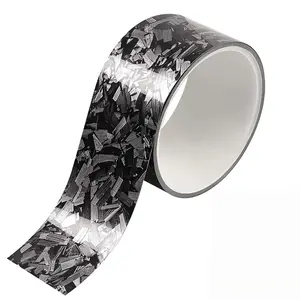 Self-Adhesive Reusable Carbon Fiber Vinyl Car Sticker, Car Decals, PVC Protective Film, Scratch Resistant Glossy Surface, External Decal for Door Sills, Mirrors, Bumpers, Decorative Strips