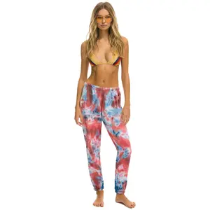 LIGHT WEIGHT HAND DYED SWEATPANTS - TIE DYE RED