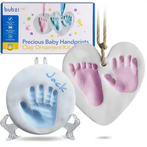 Bubzi Co Baby Keepsake Ornament - Baby Hand and Footprint Kit for Newborns - Personalized Baby Gift & Nursery Decor - Girls' & Boys' Handprint Kit