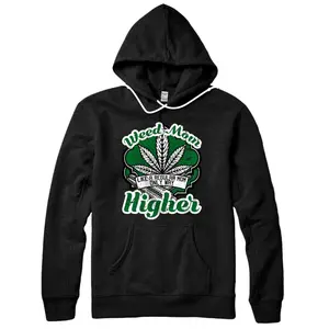 Cannabis Weed Mom Stoner High Mom Marijuana Leaf Joint Pullover Hoodie