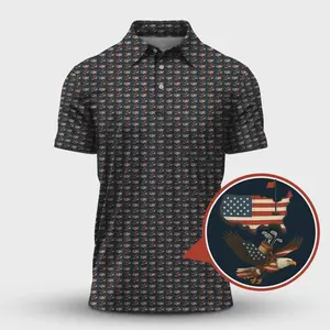 Mens All Over Print Polo Shirt Unique Graphic Design Short Sleeve Golf Polo Breathable Summer Casual Button Up Shirt for Men