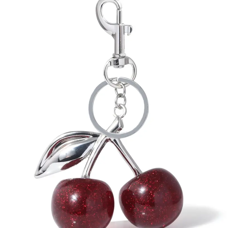 Cute Cherry Design Keychain, Cute Keychain Accessory, Stylish Keychain, Fashionable Alloy Keychain for Women & Men, Trendy All-match & Exquisite Keychain for Birthday Gift, Fruit Keychain, Keyrings