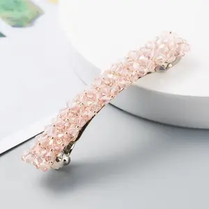 Pink Beaded Barrette