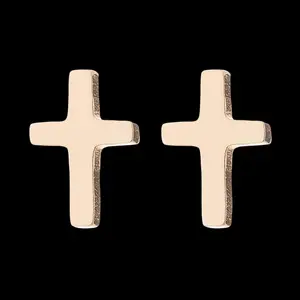 Simply Golden Cross Stud Earrings - Elegant Design with Durable Materials for Versatile Wear