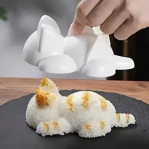 Cute Cat Shaped Sushi & Potato Mash Mold, Food Grade Plastic, Ideal for Kitchen & Dining, Festive Sushi Design, Non-Toxic Material