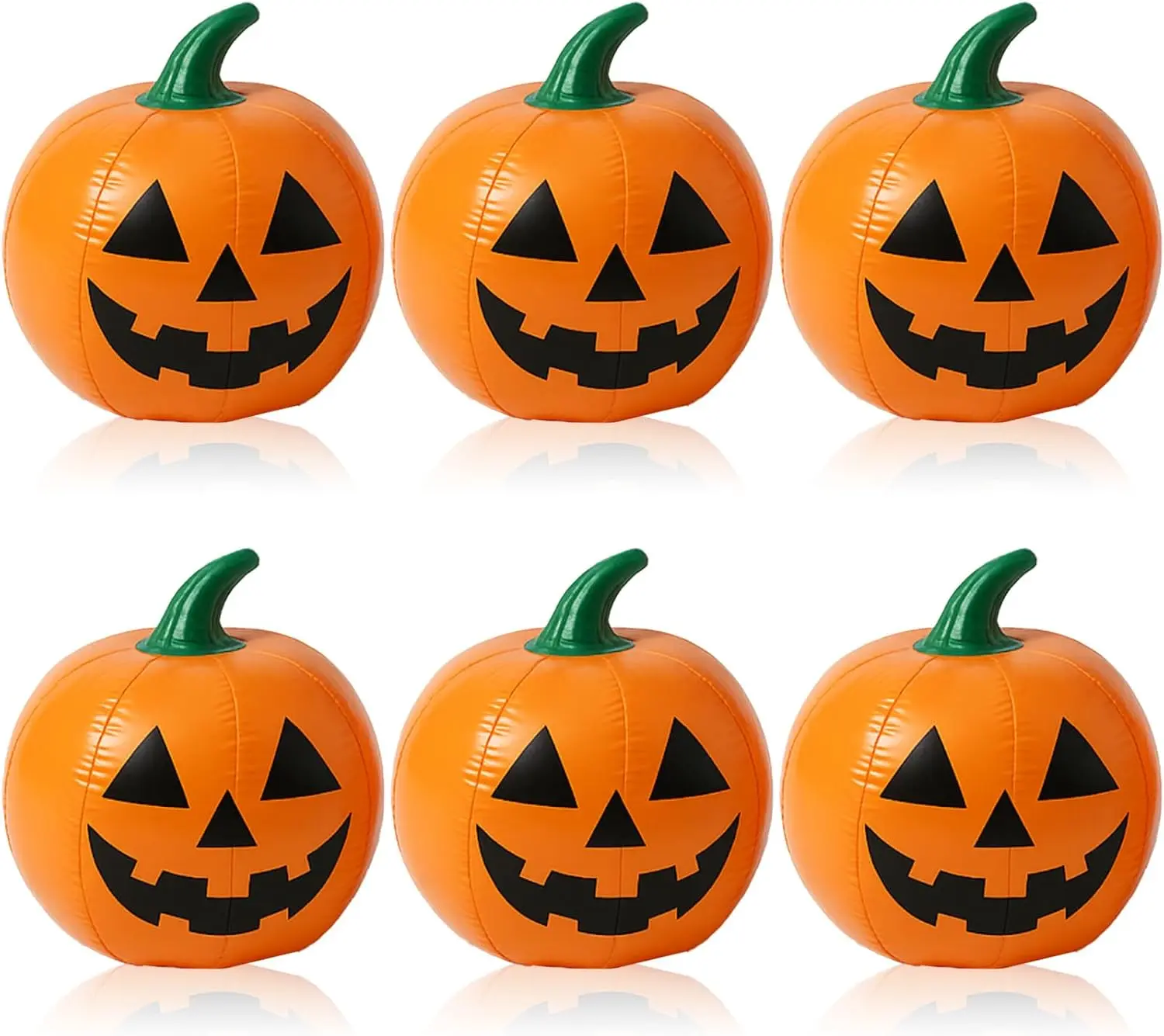 6 Pcs Summer Halloween Inflatable Beach Balls 14 Inch Halloween Pumpkin Ghost Pool Floats Plastic Jack O Lantern Party Decoration for Summer Yard, Garden, and Lawn Decorationsspooky season decor, spooky yard decor, halloween yard decor, halloween gift for