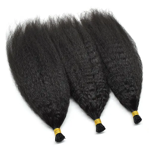 Kinky Straight I Tip Hair Extensions Virgin Human Hair 50g