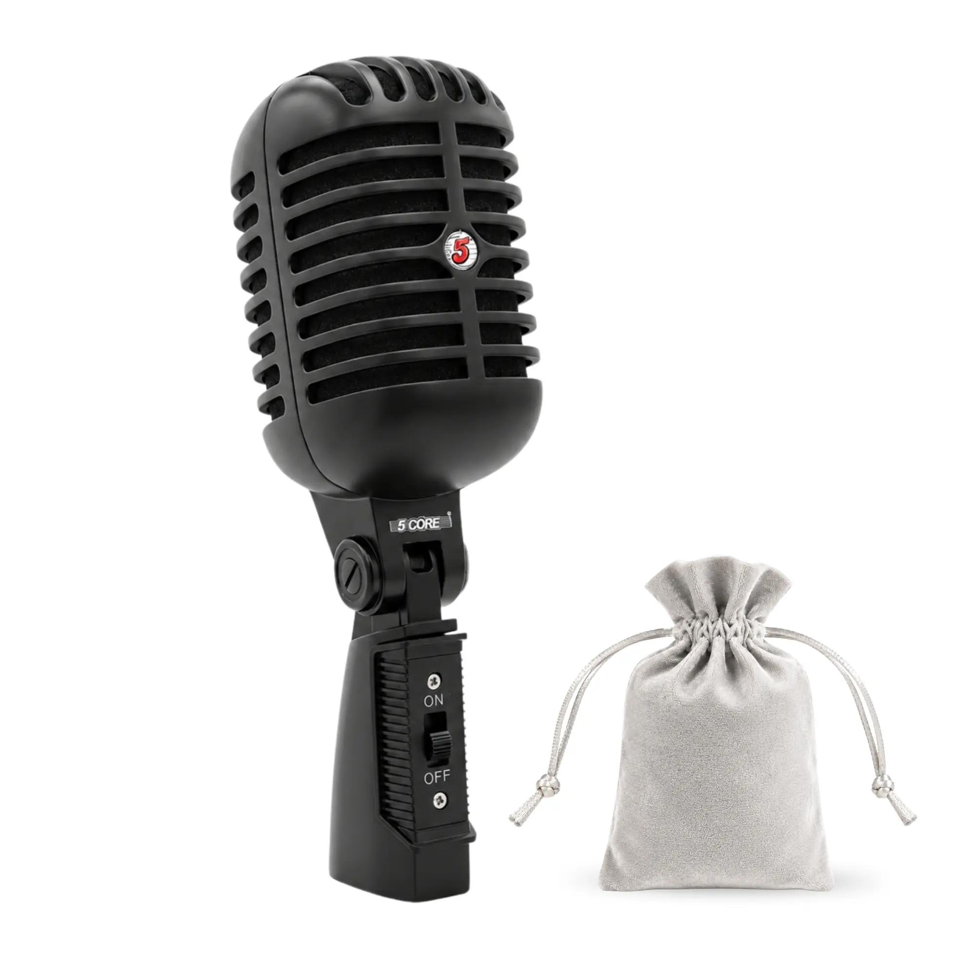 5Core Vintage Microphone Classic Dynamic Professional XLR Studio Retro Style Mic BLACK Audio Aesthetic