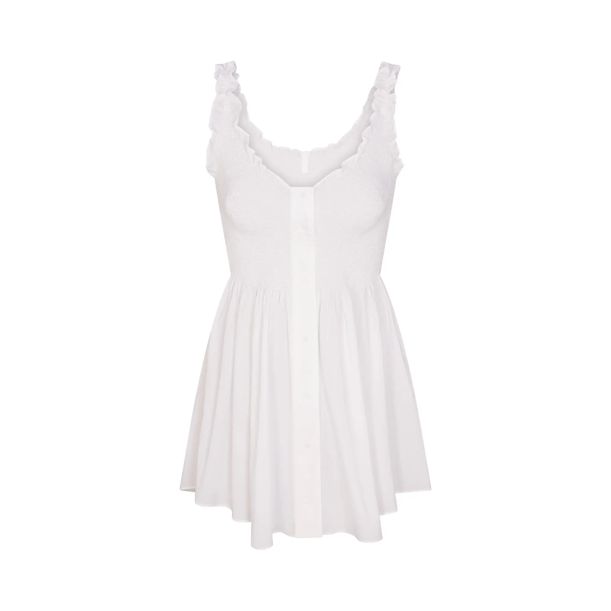 SKIMS POPLIN APPAREL MINI SMOCKED DRESS