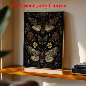 Wall Decorative Painting Animal Poster Melancholic Floral Art Print Dark Butterfly Canvas Bedroom Decoration Living Room Aesthetic Gift Modern Home Decoration