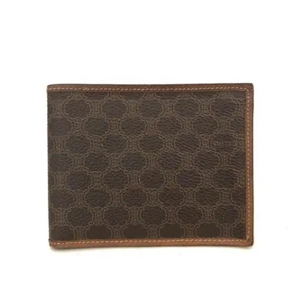 Pre-owned Celine other Small Leather Goods Macadam PVC Bifold Wallet Purse Brown/9CG0001 12537040809/377142