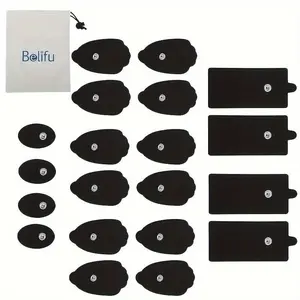 Reusable EMS Gel Pads – Self-Adhesive, Skin-Friendly, Latex-Free Electrode Replacement with Standard 3.5mm Snap Connector for TENS & EMS Muscle Stimulator