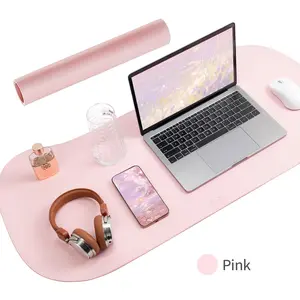 Large XXL Double-Sided Mouse Pad for Gaming Rooms and Office Setup PVC Leather Stitched Edge Waterproof Easy-Clean for Girls Gamers