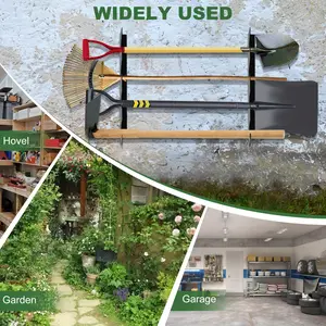 2pcs Heavy - Duty Metal Garden Tool Holders: Ideal for Shovel and Rake Storage Wall - Mounted Organizer with a Sturdy Garage Tool Rack Design Boasts an Impressive 100 lbs Capacity