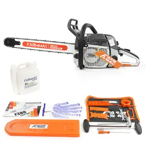 72cc 2-Cycle Gasoline Power Chain Saws, F380W Gas Chainsaw with 25 Inch Alloy Solid Bar, 3.6KW 4.8HP for Professional Logging Work, Power Chain Saw All Parts Compatible with MS381 MS380 038