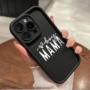 V-Boy Mama Case for iPhone 17 Air 16 15 14 Pro Max 13 12 11 XR XS E Plus Pattern Soft Matte TPU Armor Lens Protection Rugged Phone Back Cover Protective Smartphone