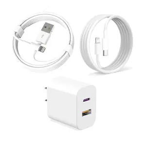JAYUANONE USBA&C Charger, for iPhone 14 Charger, 20W Dual Port USB Fast Wall Charger with 6ft USBA to Lightning&6ft USBC to Lightning Cable, iPhone 14/13/12/11 Pro Max/Xs Max/XR/X,iPad Charging for Electronic Smartphone and Cellphone